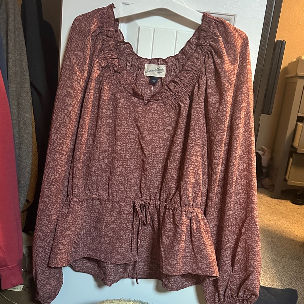 Red Patterned Blouse